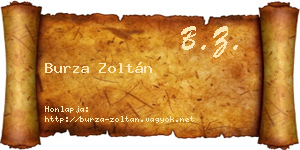 Burza Zoltán névjegykártya